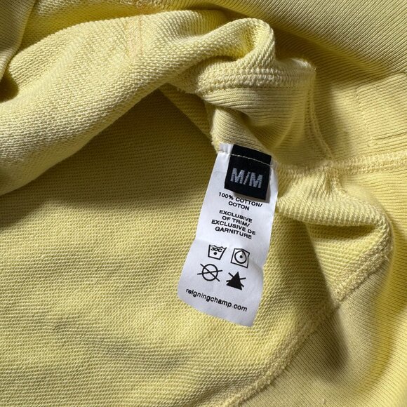 Reigning Champ Lightweight Terry Fleece Pullover Hoodie Yellow Medium - Picture 8 of 10